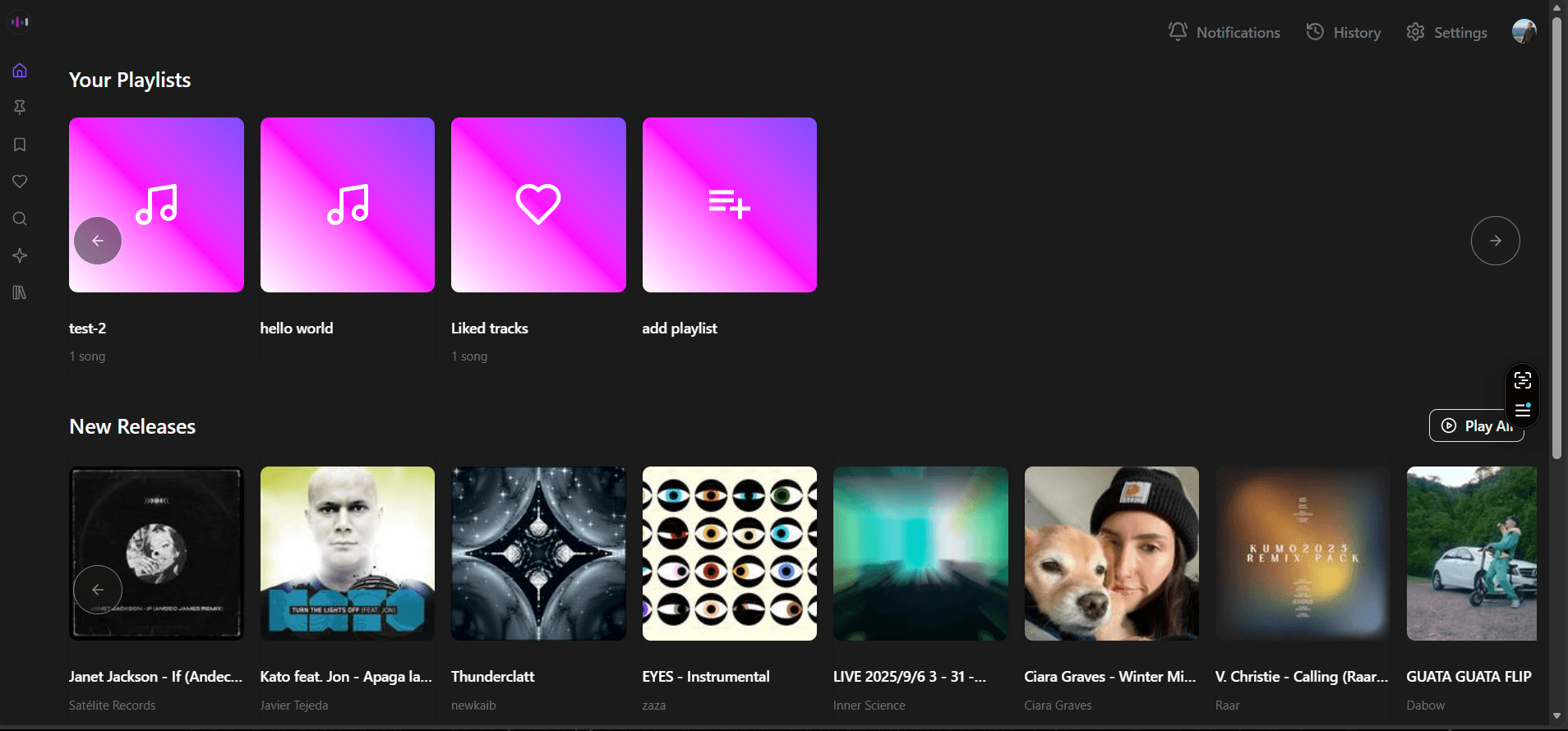 NexTap project-light screen